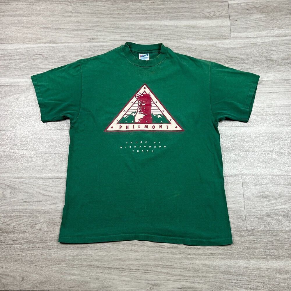 Vintage Shirt Mens Large Green Army Troop81 Single Stitch 90s
